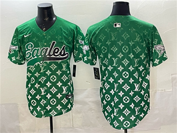 Philadelphia Eagles Blank Green With Patch Limited Stitched Jersey