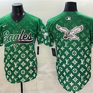 Philadelphia Eagles Team Big Logo Green With Patch Limited Stitched Jerseys
