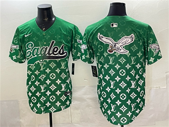 Philadelphia Eagles Team Big Logo Green With Patch Limited Stitched Jerseys