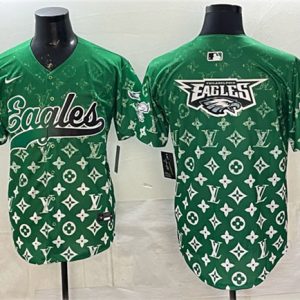 Philadelphia Eagles Team Big Logo Green With Patch Limited Stitched Jersey