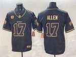 Buffalo Bills #17 Josh Allen Black Gold 2025 F.U.S.E. ¡°Rivalries¡± With 4-Star C Patch Vapor Limited Stitched Jersey