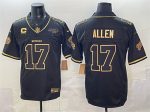 Buffalo Bills #17 Josh Allen Black Gold 2025 F.U.S.E. ¡°Rivalries¡± With Bills Mafia Patch 4-Star C Patch Vapor Limited Stitched Jersey