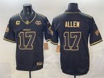 Buffalo Bills #17 Josh Allen Black Gold 2025 F.U.S.E. ¡°Rivalries¡± With Farewell Patch 4-Star C Patch Vapor Limited Stitched Jersey