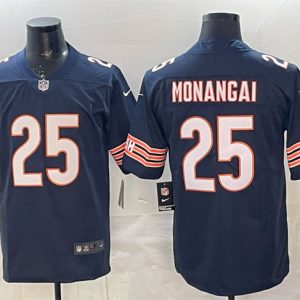 Chicago Bears #25 Kyle Monangai Navy Vapor Untouchable Stitched Jersey