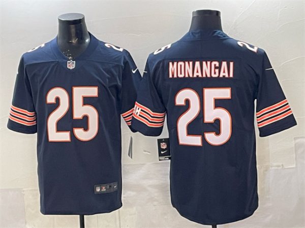 Chicago Bears #25 Kyle Monangai Navy Vapor Untouchable Stitched Jersey