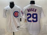 Chicago Cubs #29 Michael Busch White Cool Base Stitched Jersey