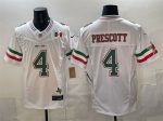 Dallas Cowboys #4 Dak Prescott 2024 Mexico White F.U.S.E. Stitched Jersey