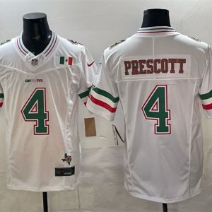 Dallas Cowboys #4 Dak Prescott 2024 Mexico White F.U.S.E. Stitched Jersey