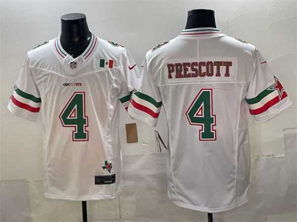 Dallas Cowboys #4 Dak Prescott 2024 Mexico White F.U.S.E. Stitched Jersey