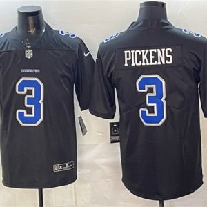 Dallas Cowboys #3 George pickens Black Fashion Vapor Untouchable Limited Stitched Jersey