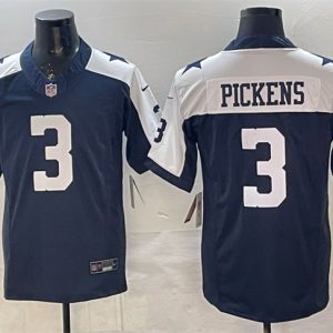 Dallas Cowboys #3 George pickens Navy F.U.S.E. Thanksgiving Vapor Limited Stitched Jersey