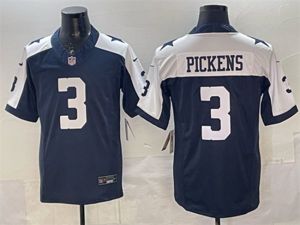 Dallas Cowboys #3 George pickens Navy F.U.S.E. Thanksgiving Vapor Limited Stitched Jersey