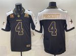 Dallas Cowboys #4 Dak Prescott Black Gold 2025 F.U.S.E. With 5x Super Bowl Champions Established In 1960 Patch Vapor Limited Stitched Jersey
