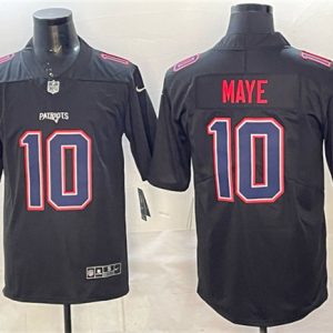 New England Patriots #10 Drake Maye Black Fashion Vapor Untouchable Limited Stitched Jersey