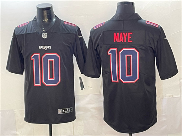 New England Patriots #10 Drake Maye Black Fashion Vapor Untouchable Limited Stitched Jersey