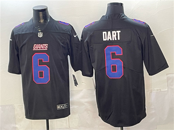 New York Giants #6 Jaxson Dart Black Fashion Vapor Untouchable Limited Stitched Jersey