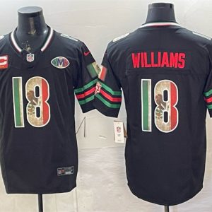 Chicago Bears #18 Caleb Williams Black Mexico F.U.S.E. With 2-star C Patch And VMH Patch Throwback Stitched Jersey
