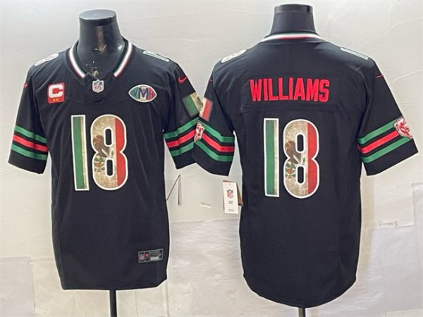 Chicago Bears #18 Caleb Williams Black Mexico F.U.S.E. With 2-star C Patch And VMH Patch Throwback Stitched Jersey
