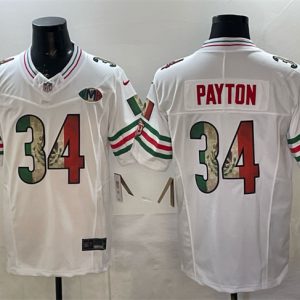 Chicago Bears #34 Walter Payton White Mexico F.U.S.E. With VMH Patch Stitched Jersey