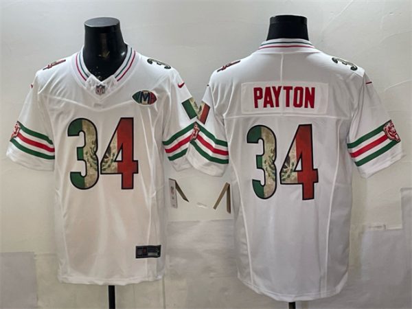 Chicago Bears #34 Walter Payton White Mexico F.U.S.E. With VMH Patch Stitched Jersey