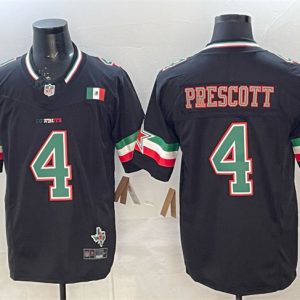 Dallas Cowboys #4 Dak Prescott 2024 Mexico Black F.U.S.E. Stitched Jersey
