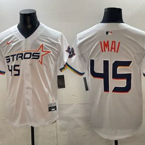 Houston Astros #45 Tatsuya Imai White 2025 City Connect With Texas Patch Limited Stitched Jersey