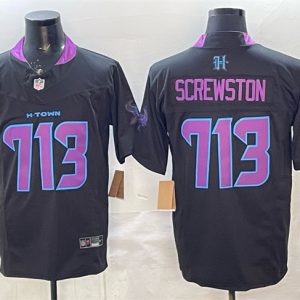 Houston Texans #713 Screwston Black F.U.S.E. 2025 DJ SCREW Vapor Limited Stitched Jersey