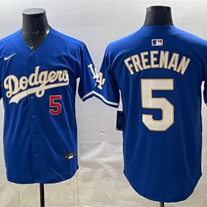 Los Angeles Dodgers #5 Freddie Freeman Royal Limited Stitched Jersey