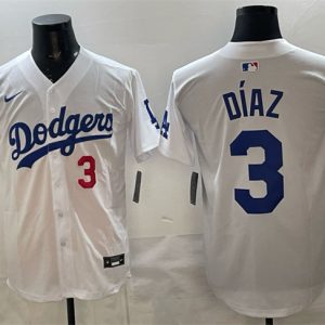 Los Angeles Dodgers #3 Edwin D¨ªaz White 2025 Limited Stitched Jersey