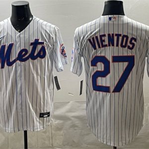 New York Mets #27 Mark Vientos White Cool Base Stitched Jersey