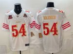 San Francisco 49ers #54 Fred Warner White Gold 2025 F.U.S.E. ¡°Rivalries¡± 5x Super Bowl Champions Patch Vapor Limited Stitched Jersey