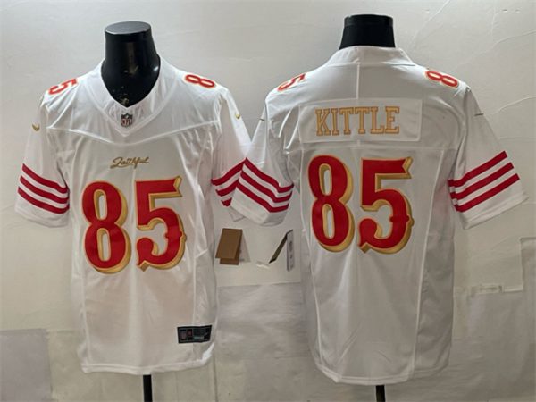 San Francisco 49ers #85 George kittle White Gold 2025 F.U.S.E. ¡°Rivalries¡± Vapor Limited Stitched Jersey