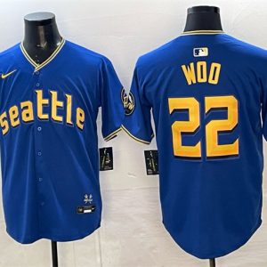 Seattle Mariners #22 Bryan Woo Royal 2025 Limited Stitched jersey
