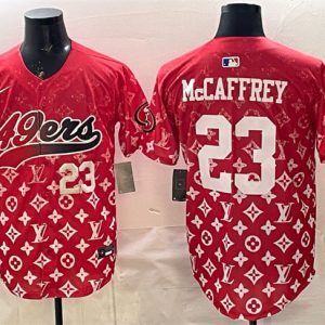 San Francisco 49ers #23 Christian McCaffrey Red Limited Stitched Jersey