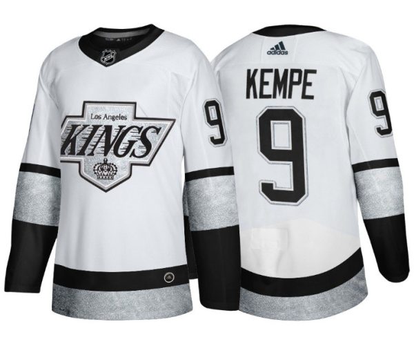 Los Angeles Kings #9 Adrian Kempe White Throwback Stitched Jersey