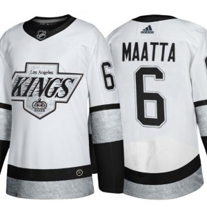 Los Angeles Kings #6 Olli Maatta White Throwback Stitched Jersey