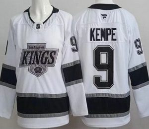 Los Angeles Kings #9 Adrian Kempe White Authentic Jersey