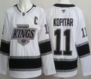 Los Angeles Kings #11 Anze Kopitar White Authentic Jersey