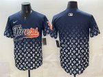 Detroit Tigers Blank Navy With Patch Vapor Premier Limited Stitched Jersey