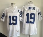 Indianapolis Colts #19 Johnny Unitas White Throwback Stitched Jersey