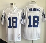 Indianapolis Colts #18 Peyton Manning White Throwback Stitched Jersey