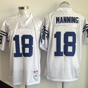 Indianapolis Colts #18 Peyton Manning White Throwback Stitched Jersey