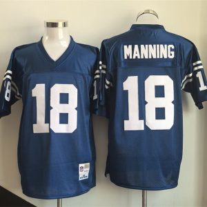 Indianapolis Colts #18 Peyton Manning Blue Throwback Stitched Jersey