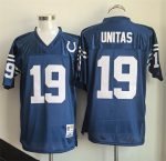 Indianapolis Colts #19 Johnny Unitas Blue Throwback Stitched Jersey