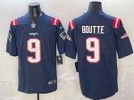 New England Patriots #9 Kayshon Boutte Navy Vapor Limited Stitched Jersey