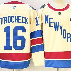 New York Rangers #16 Vincent Trocheck Beige 2025-26 Winter Classic With A Patch Stitched Jersey