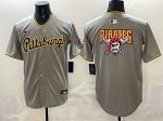 Pittsburgh Pirates Team Big Logo Gray Limited Stitched Jersey