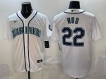 Seattle Mariners #22 Bryan Woo White Cool Base Stitched Jersey