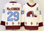 Colorado Avalanche #29 Nathan MacKinnon White 2024-25 With A Patch Stitched Hockey