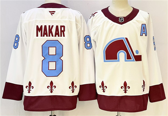 Colorado Avalanche #8 Cale Makar White 2024-25 With A Patch Stitched Jersey